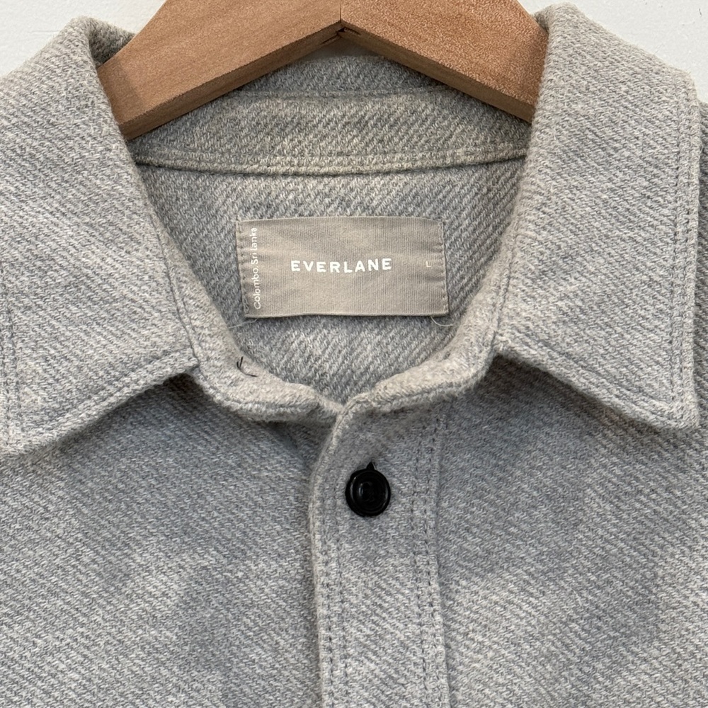Everlane Grey Wool Button Down Shirt - Picture 3 of 3